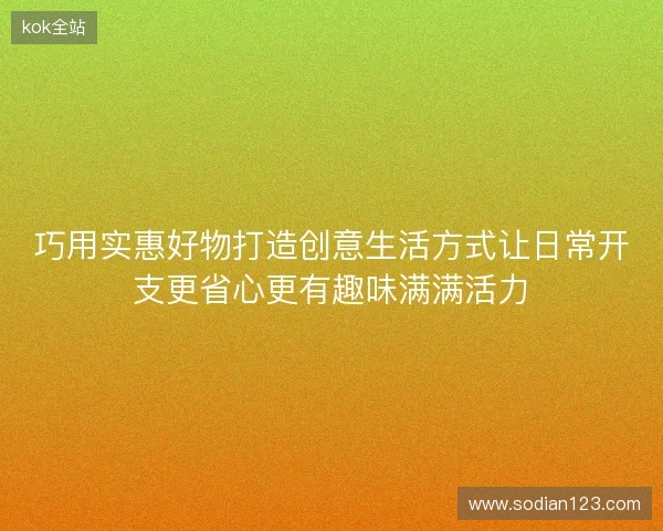 巧用实惠好物打造创意生活方式让日常开支更省心更有趣味满满活力